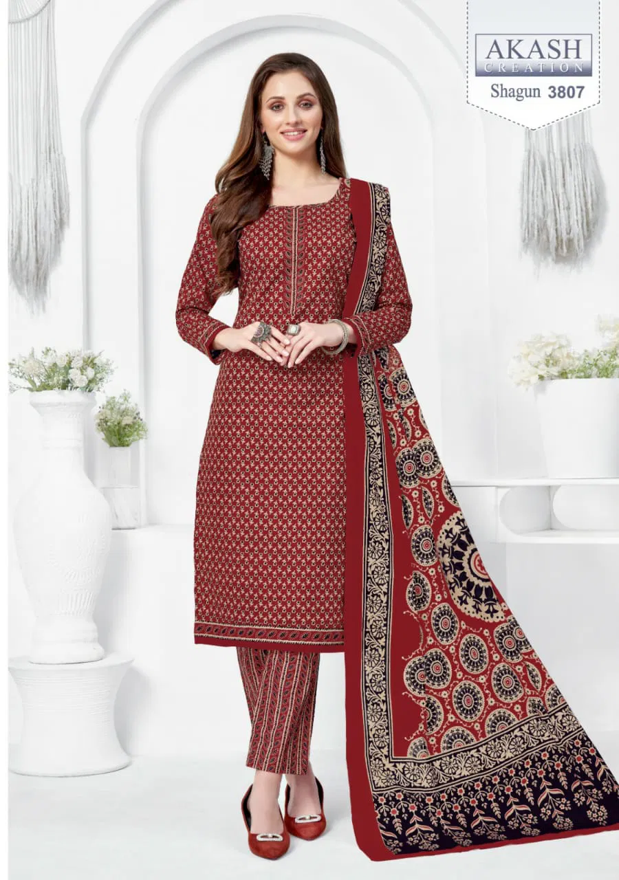Shagun Vol 38 By Akash 3801 3812 Dress Material suppliers in India
   